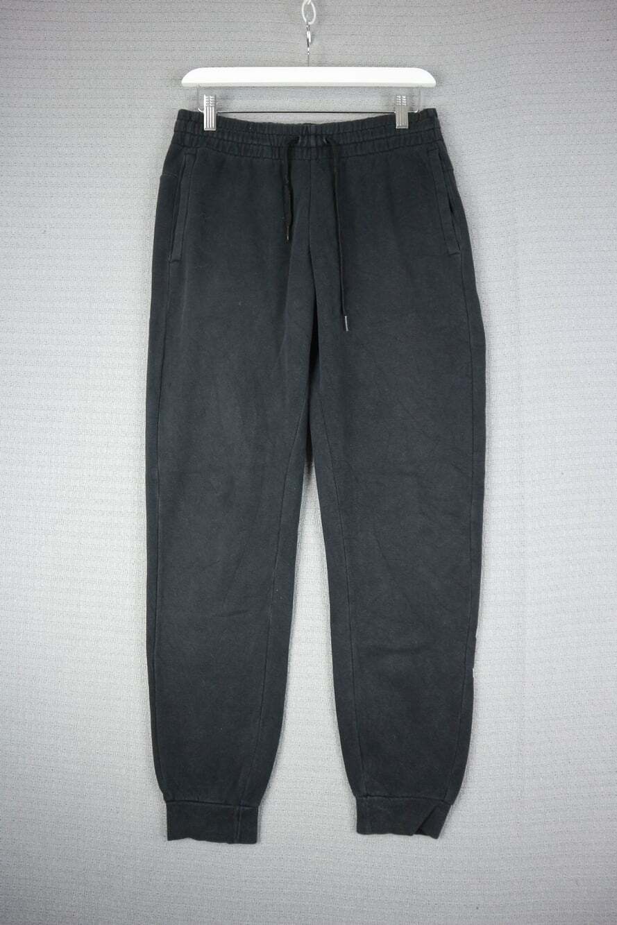 Adidas Black Jogger Sweatpants with Graphic Logo Calf Drawstring